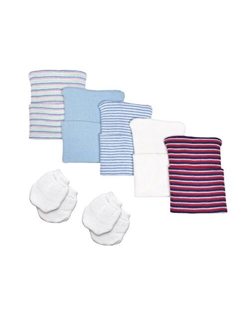 Nurses Choice 5 Piece Hospital Hat & Mitten Set for Newborn Baby (Girl)