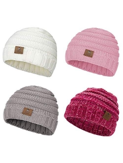 Zando Baby Beanies for Girls Winter Caps Warm Infant Toddler Children's Beanie Knit Hats