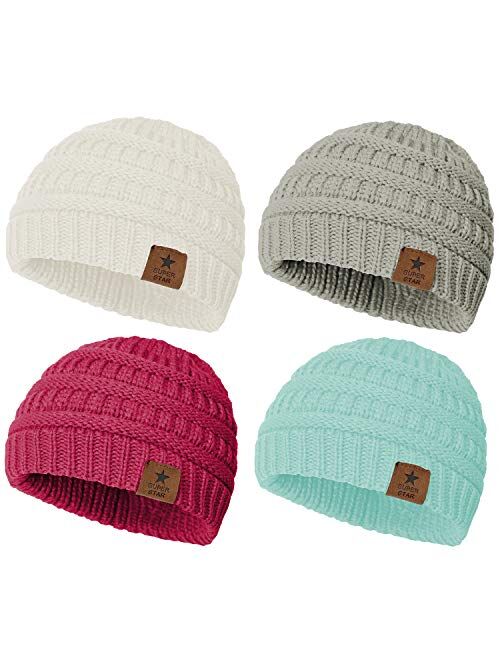 Zando Baby Beanies for Girls Winter Caps Warm Infant Toddler Children's Beanie Knit Hats