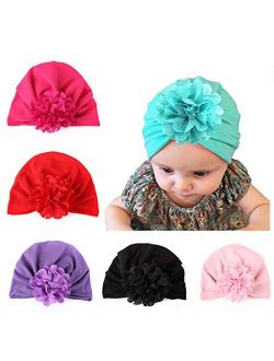 Upsmile Baby Girl Hat Newborn Hospital Hat Infant Turban Nursery Beanie Headwrap