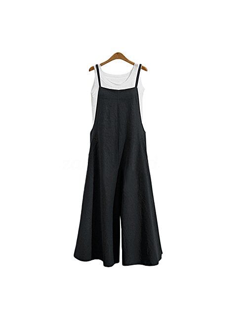 wvalaxywq Wide Leg Women‘s Jumpsuits Long Casual Overalls Plus Size Loose Rompers Pants