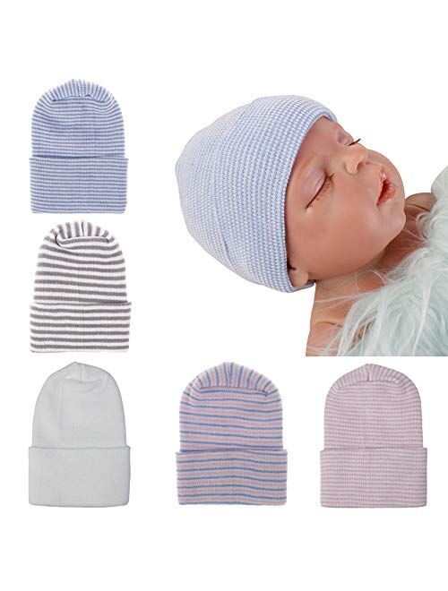 upeilxd Newborn Hospital Hat Infant Baby Hat Caps with Bow Soft Cute Nursery Beanie Hat