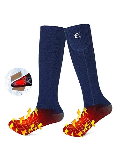 CRRXIN Heated Socks for Men Women, Heating Electric Socks, Rechargeable Battery 7.4V, Foot Warmer Ski Socks for Winter Outdoor Sports.