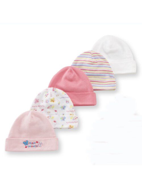 Gerber Baby Girls' 5 Pack Caps