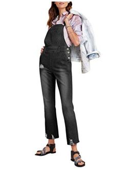 Utyful Women’s Classic Adjustable Straps Taper Jeans Denim Bib Overalls