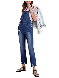 Utyful Women’s Classic Adjustable Straps Taper Jeans Denim Bib Overalls