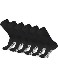 Men's Women Diabetic Loose Top Therapeutic Anti Slip Non Skid Gripper Soft Cotton Full Cushioned Crew Socks