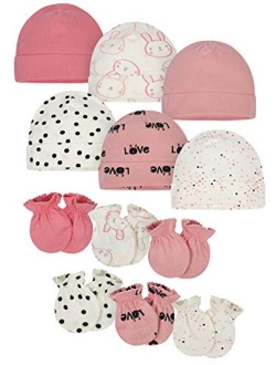 Onesies Brand Baby Girls' 12-Piece Cap and Mitten Set