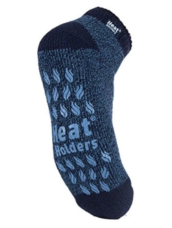 Heat Holders - Mens Non Skid Low Cut Thermal Ankle Slipper Socks with Grippers