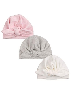 JANGANNSA Cute Bow Newborn Hat Cotton Infant Girls Beanie Hat Spring Autumn