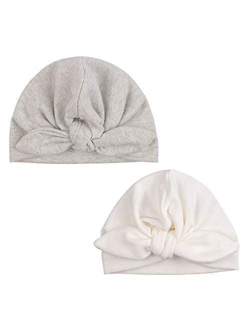 JANGANNSA Cute Bow Newborn Hat Cotton Infant Girls Beanie Hat Spring Autumn