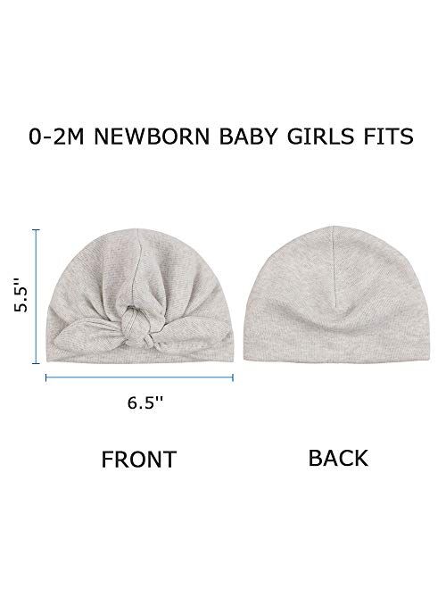 JANGANNSA Cute Bow Newborn Hat Cotton Infant Girls Beanie Hat Spring Autumn