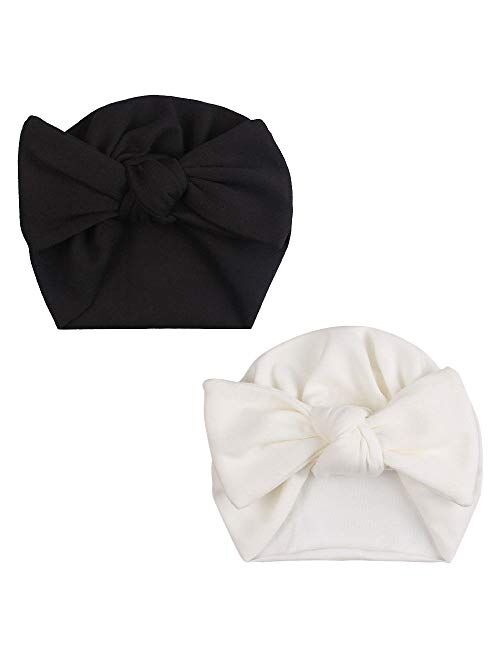 JANGANNSA Cute Bow Newborn Hat Cotton Infant Girls Beanie Hat Spring Autumn