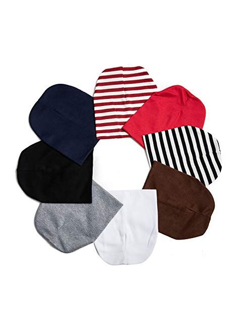 Zomme 8 Pack Baby Infant Beanies Hat Cotton Knit Toddler Newborn Beanies Cap