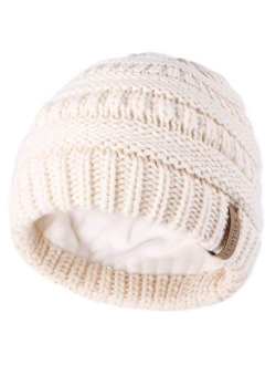 Kids Girls Boys Winter Knit Beanie Hats Bobble Ski Cap Toddler Baby Hats 2-8 Years Old