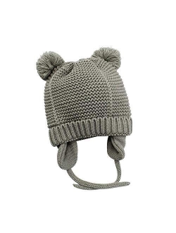 XIAOHAWANG Baby Hat Cute Bear Toddler Earflap Beanie Warm for Fall Winter