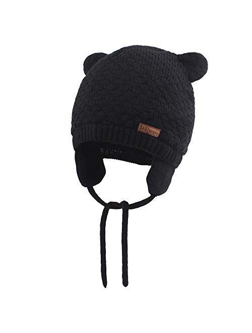 XIAOHAWANG Baby Hat Cute Bear Toddler Earflap Beanie Warm for Fall Winter