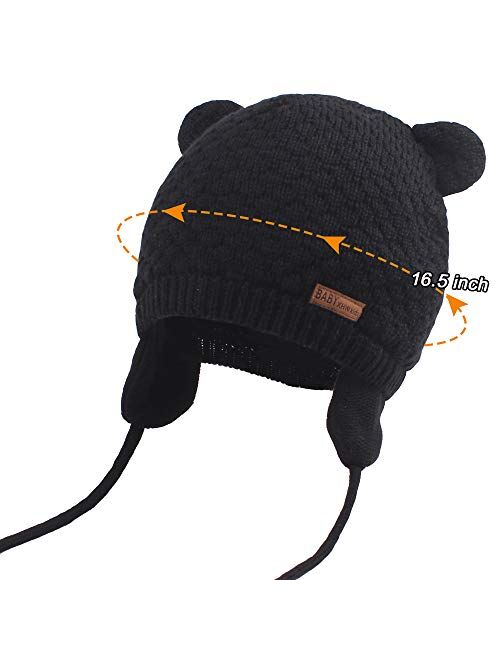 XIAOHAWANG Baby Hat Cute Bear Toddler Earflap Beanie Warm for Fall Winter