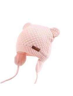 Duoyeree Kids Baby Hat Soft Warm Cable Knit Beanie Toddler Girl Fall Winter Hats