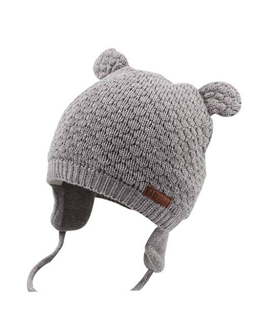 Duoyeree Kids Baby Hat Soft Warm Cable Knit Beanie Toddler Girl Fall Winter Hats