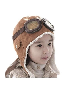 Genius_Baby Baby Kid Boy and Girl Warm Earmuffs Pilot Cap Aviator Hat