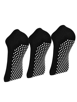 Sticky Barre Grips Slipper Socks - Elutong 3 Pack Non Slip with grippers Yoga Pilates Ballet Skid for Women