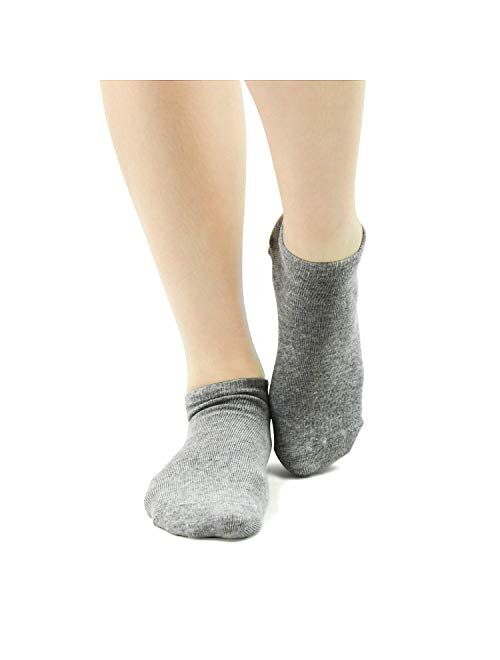 Sticky Barre Grips Slipper Socks - Elutong 3 Pack Non Slip with grippers Yoga Pilates Ballet Skid for Women