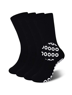 Non-Skid Diabetic Crew Socks, JSPA Non Binding Top Extra Wide Anti Skid Rubber Grip Hospital Home Socks