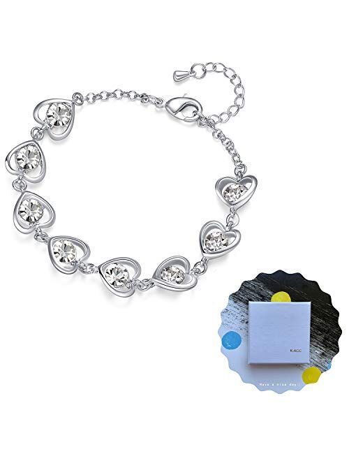 Heart Link Bracelet [Packaged in Gift Box] - Valentines Gifts for Girls, Kids. Gifts for Love, Friendship