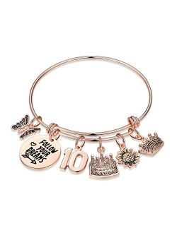 M MOOHAM Birthday Gifts for Women Girls, Rose Gold Birthday Charm Bracelets 10th 20th 30th 40th 50th 60th 70th 80th Birthday Gift for Friend, Mom, Daughter, Granddaughter