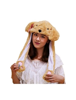 VintFun Animal Hat Jumping Ear Movable Cap Adult Costume