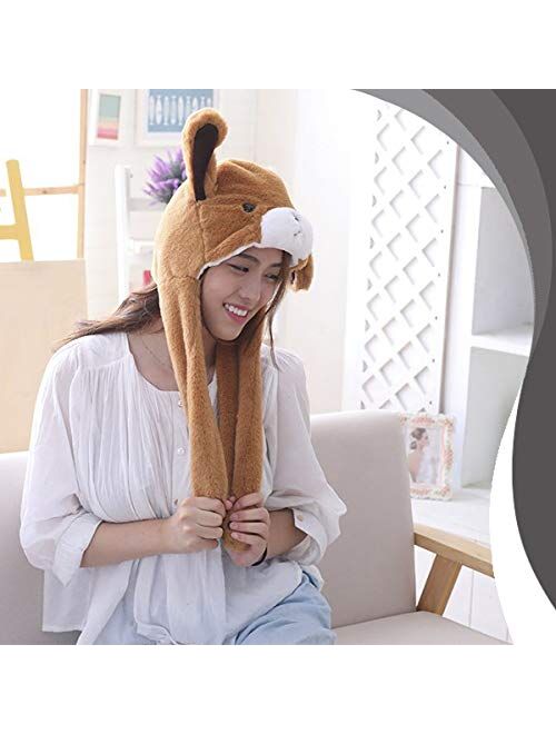 VintFun Animal Hat Jumping Ear Movable Cap Adult Costume