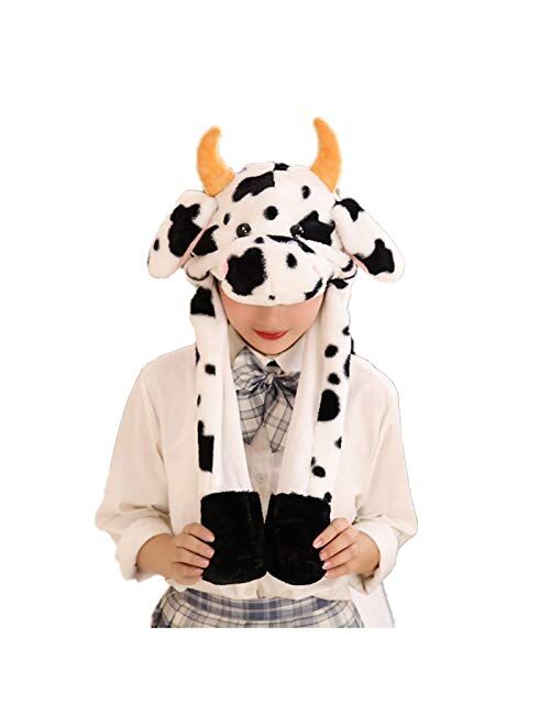 VintFun Animal Hat Jumping Ear Movable Cap Adult Costume