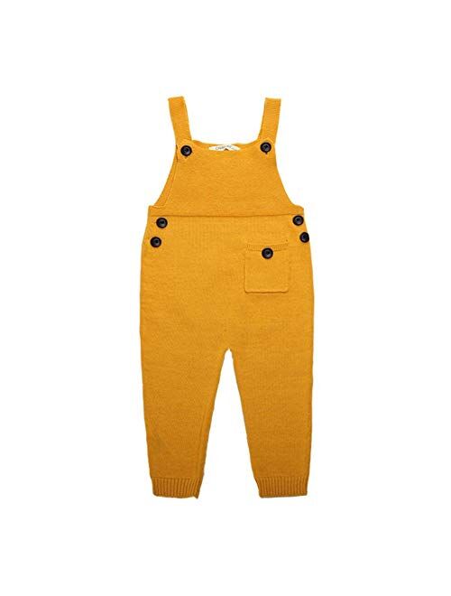 Motteecity Boys Clothes Unisex Solid Cotton Wollen Adorable Overall