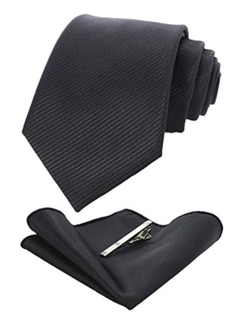 Jemygins - Corbata formal de un solo color y clip de corbata