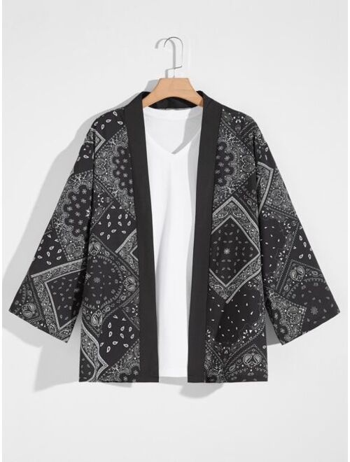 Buy Shein Me Paisley Print Open Front Kimono online | Topofstyle