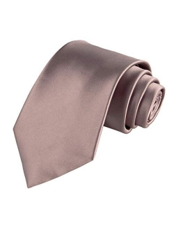 Corbata de satén de color sólido para hombre, tejido sedoso al tacto de 3.5 in, en caja de regalo