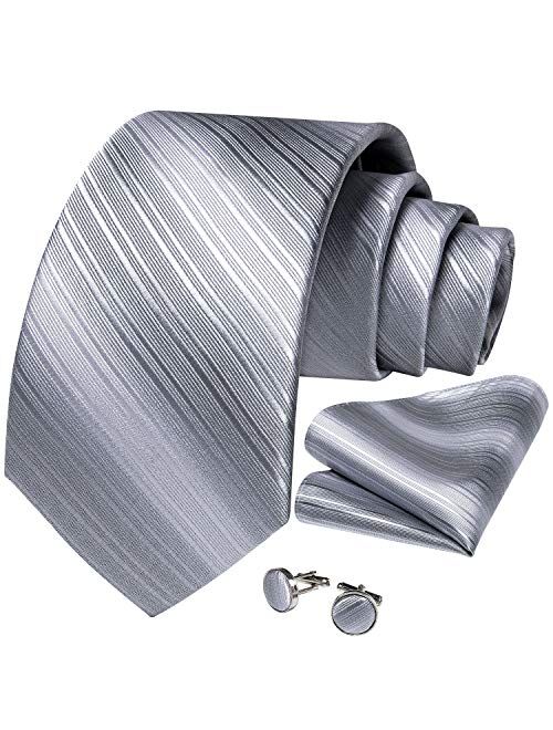 DiBanGu Corbata de seda y bolsillo cuadrado tejido formal corbata corbata de hombre