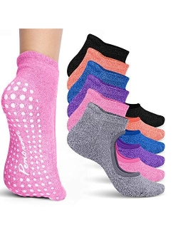 Pembrook Pilates Socks with Grips for Women | Ideal Sticky Socks for Yoga, Pilates, Barre, Ballet, Dance and Barefoot Workout