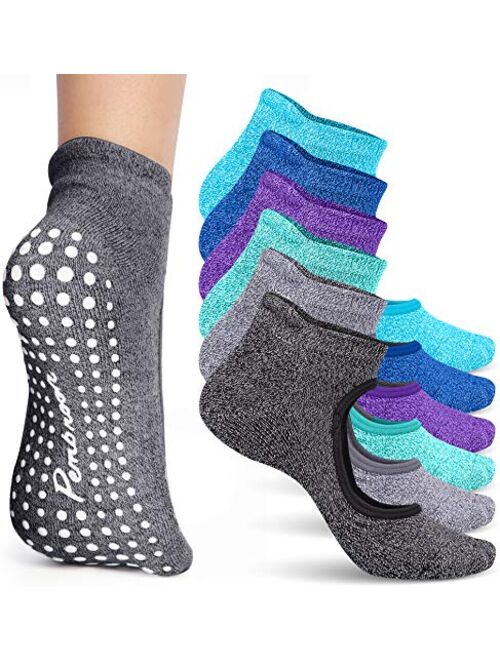 Pembrook Pilates Socks with Grips for Women | Ideal Sticky Socks for Yoga, Pilates, Barre, Ballet, Dance and Barefoot Workout