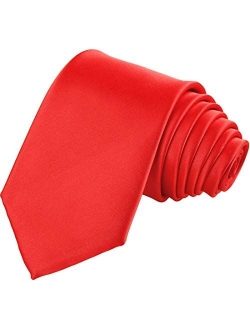 KissTies 63 '' XL Tie Mens extra largo sólido satén corbata para hombres grandes y altos