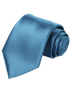 KissTies 63 '' XL Tie Mens extra largo sólido satén corbata para hombres grandes y altos