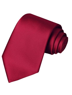 KissTies 63 '' XL Tie Mens extra largo sólido satén corbata para hombres grandes y altos