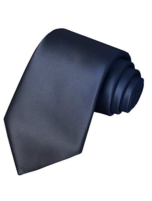 KissTies 63 '' XL Tie Mens extra largo sólido satén corbata para hombres grandes y altos