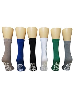 Nobles Assorted Non Skid Non Slip Hospital Gripper Socks 6 Pairs 6 Colors (Ladies Colors) Made in USA