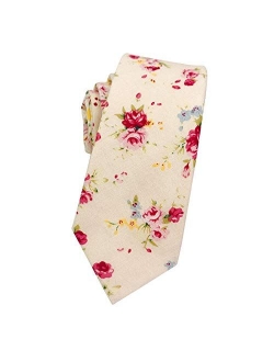 Mantieqingway - Corbata de algodón para hombre, diseño floral