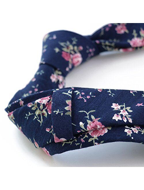 Mantieqingway - Corbata de algodón para hombre, diseño floral