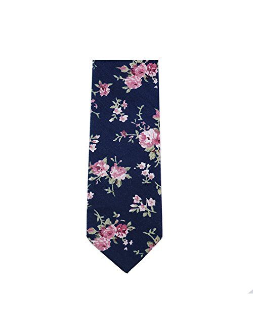 Mantieqingway - Corbata de algodón para hombre, diseño floral