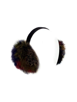 Surell Fox Fur Earmuff with Velvet Band - Winter Ear Muffs - Cold Weather Head Warmer