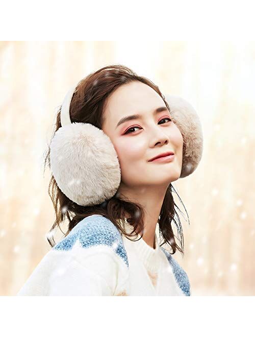 Winter Ear muffs Faux Fur Warm Earmuffs Cute Foldable Outdoor Ear Warmers For Women Girls